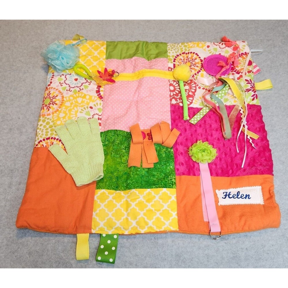 Childs Activity Blanket 22"x22" Unbranded The Name Helen on it.